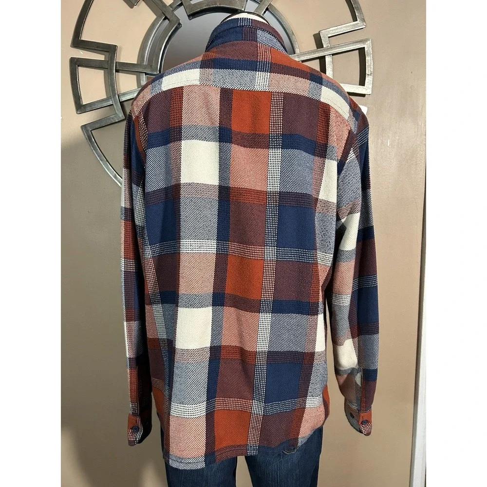 Brixton Shirt Mens Medium Red‎ Blue White Plaid Flannel Long Sleeve Button Up